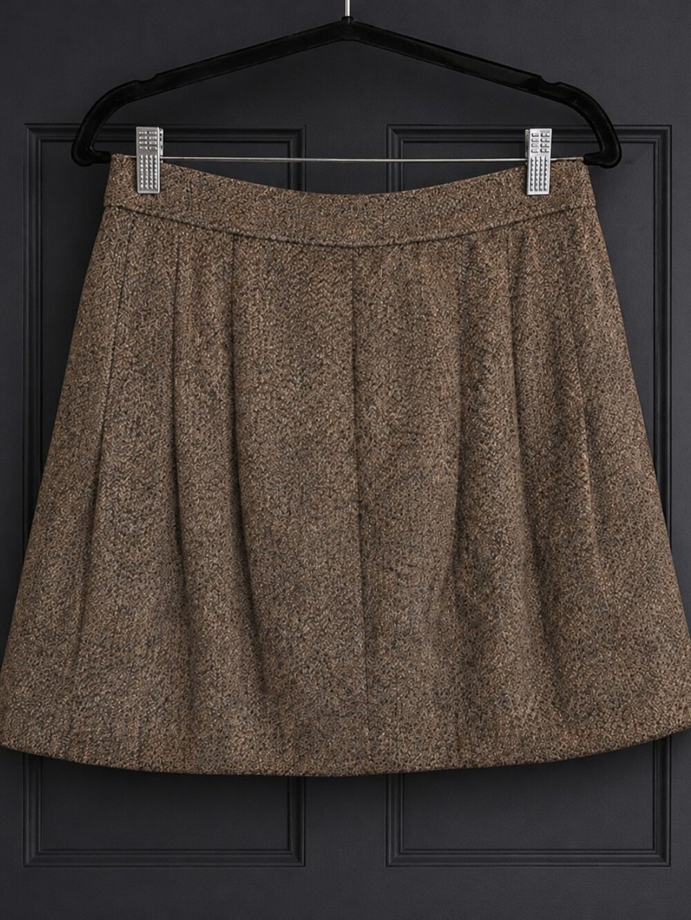 Vintage GAP Y2K 100% Wool Pleated Tweed Mini Skirt —Juniors Size 1